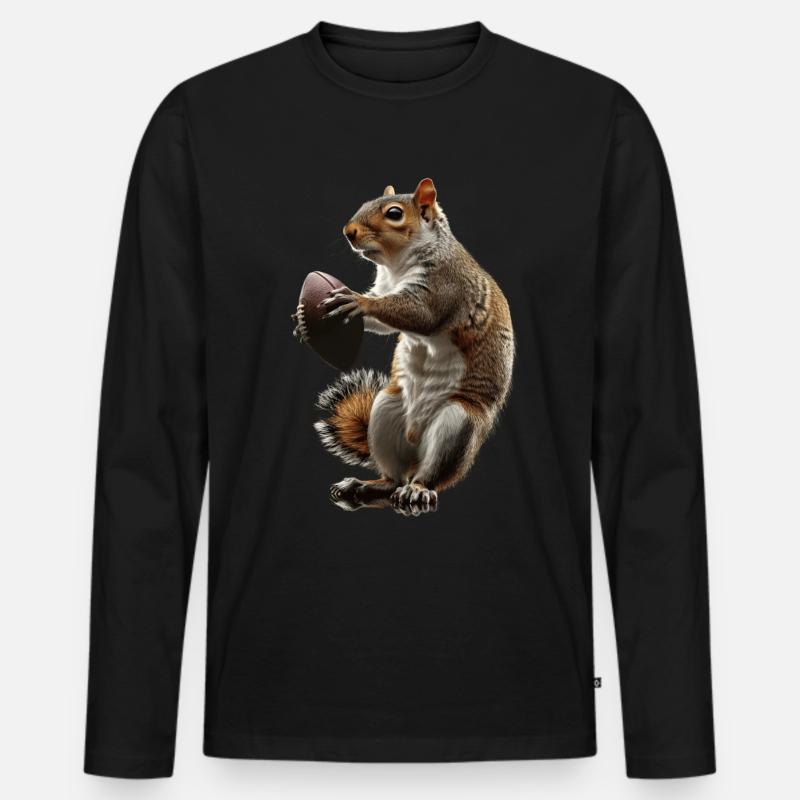Eichhörnchen - Männer Premium Bio Langarmshirt - Schwarz