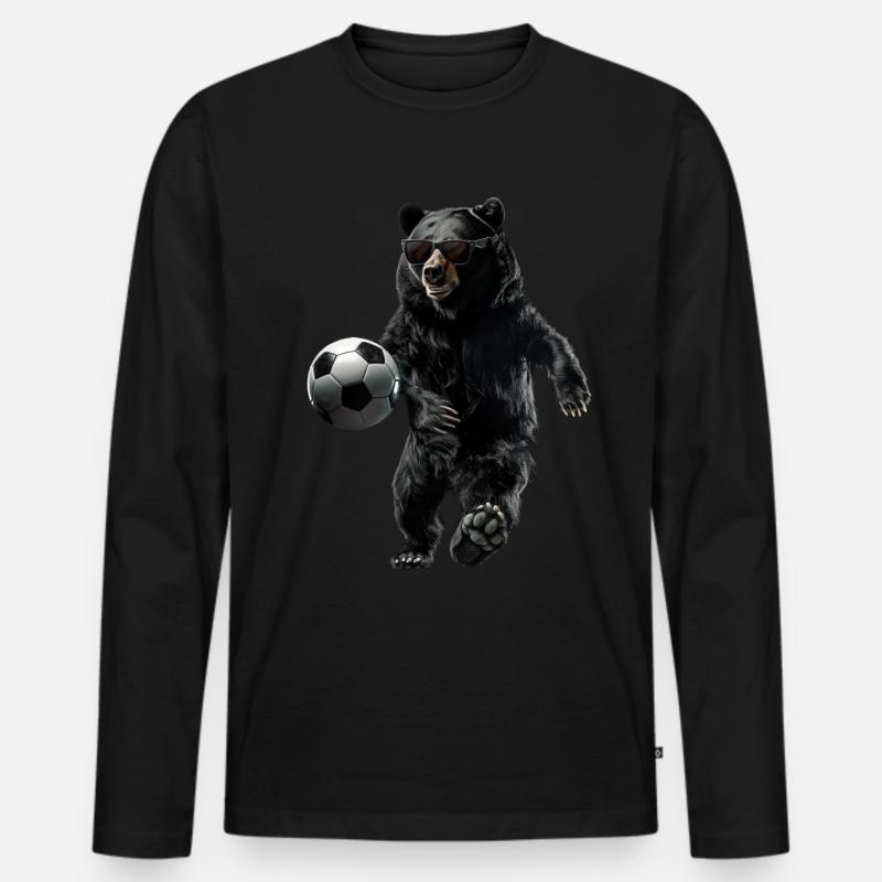 Schwarzbär - Männer Premium Bio Langarmshirt - Schwarz