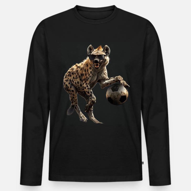 Hyäne - Männer Premium Bio Langarmshirt - Schwarz