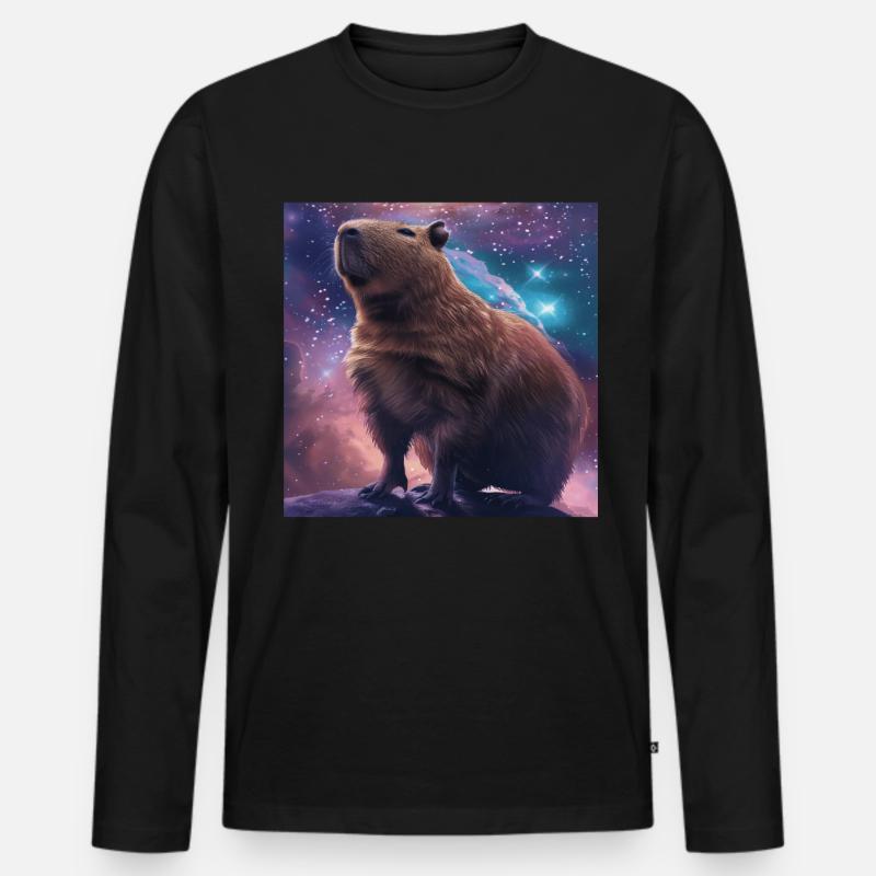 Wasserschwein - Männer Premium Bio Langarmshirt - Schwarz