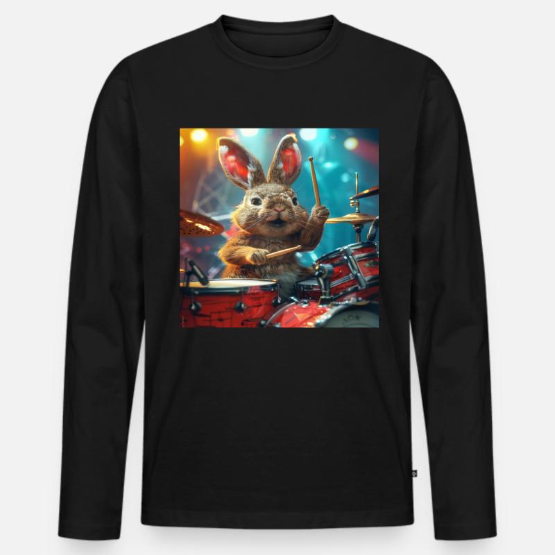Kaninchen - Männer Premium Bio Langarmshirt - Schwarz