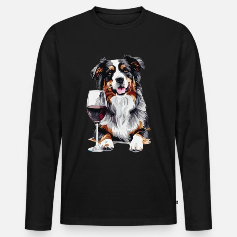Australischer Schäferhund - Männer Premium Bio Langarmshirt - Schwarz