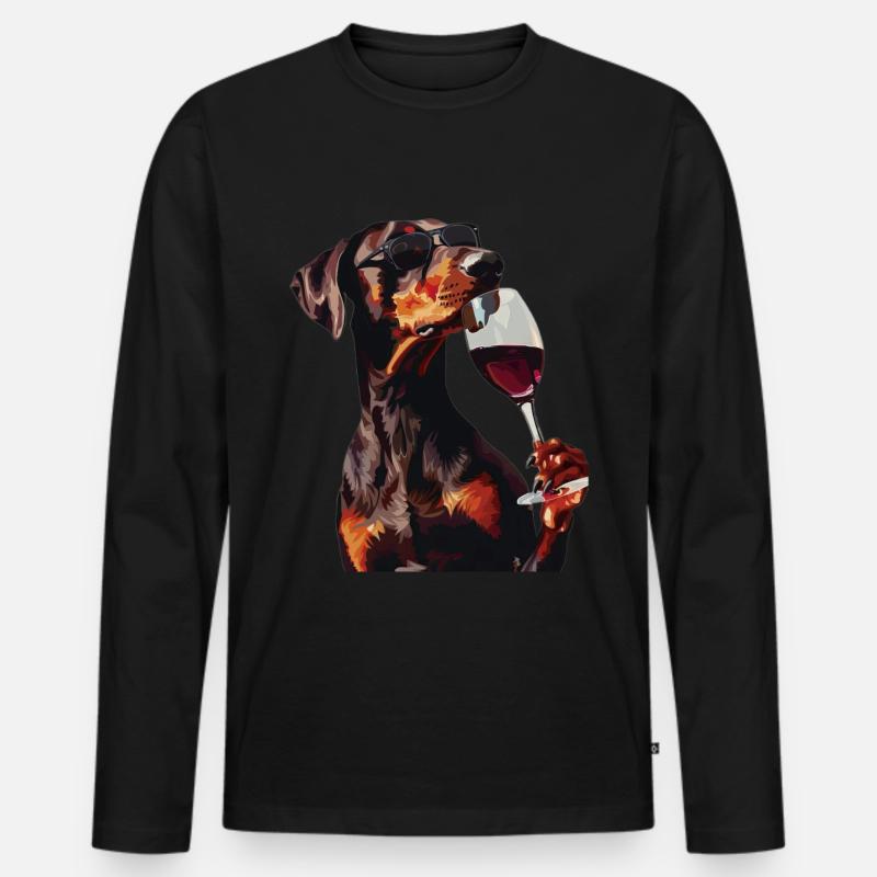 Dobermann - Männer Premium Bio Langarmshirt - Schwarz