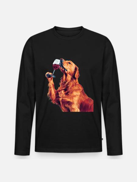 Golden Retriever - Men's Premium Organic Long Sleeve Shirt - black