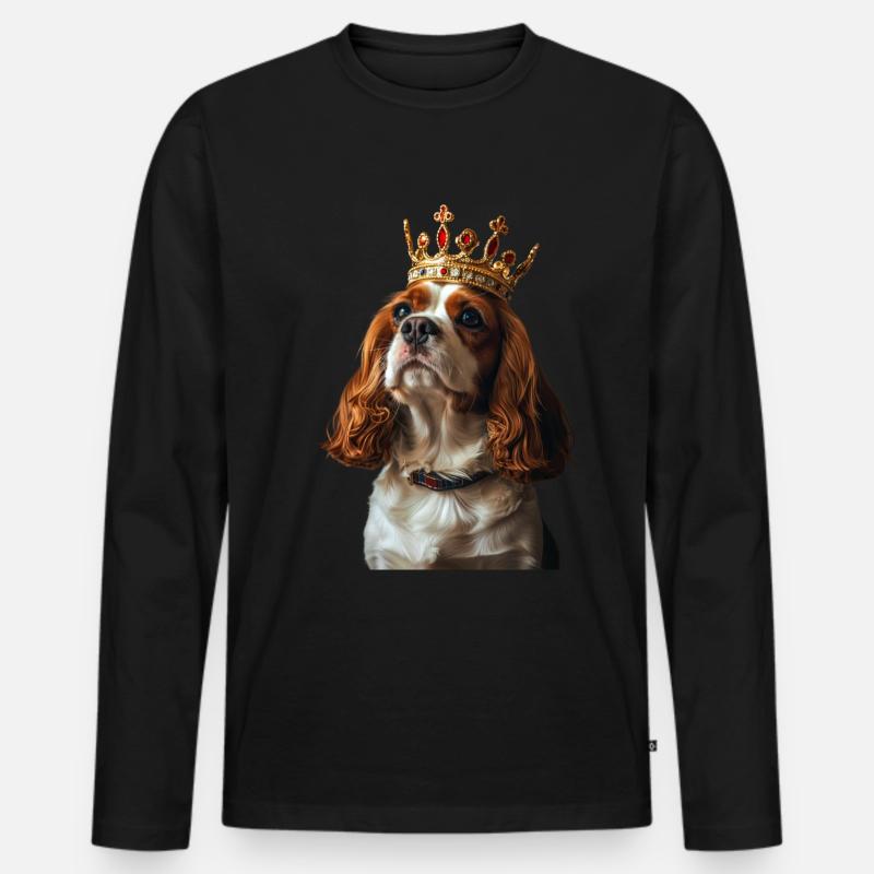 Cavalier King Charles Spaniel - Männer Premium Bio Langarmshirt - Schwarz