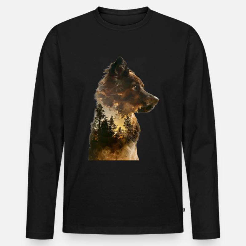Australischer Schäferhund - Männer Premium Bio Langarmshirt - Schwarz