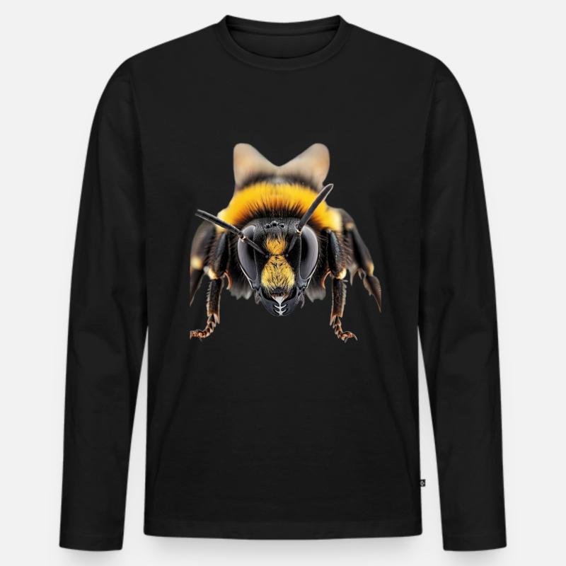 Biene - Männer Premium Bio Langarmshirt - Schwarz