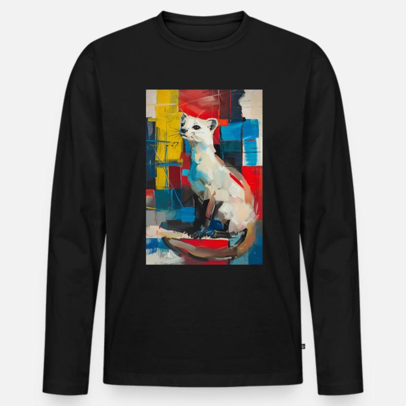 Hermelin - Männer Premium Bio Langarmshirt - Schwarz