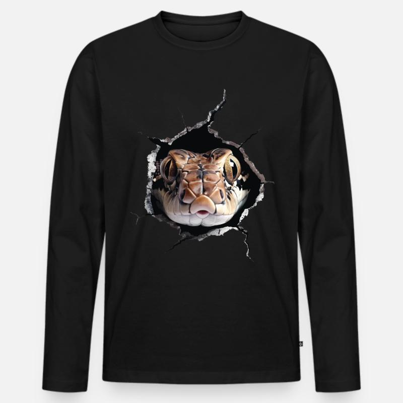 Schlange - Männer Premium Bio Langarmshirt - Schwarz