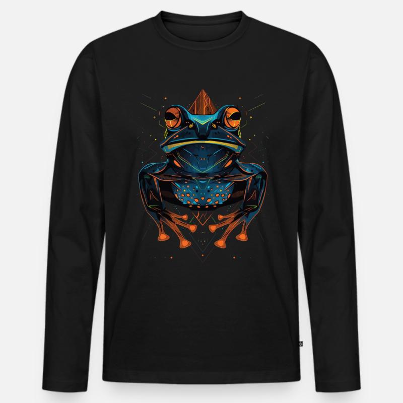 Frosch - Männer Premium Bio Langarmshirt - Schwarz