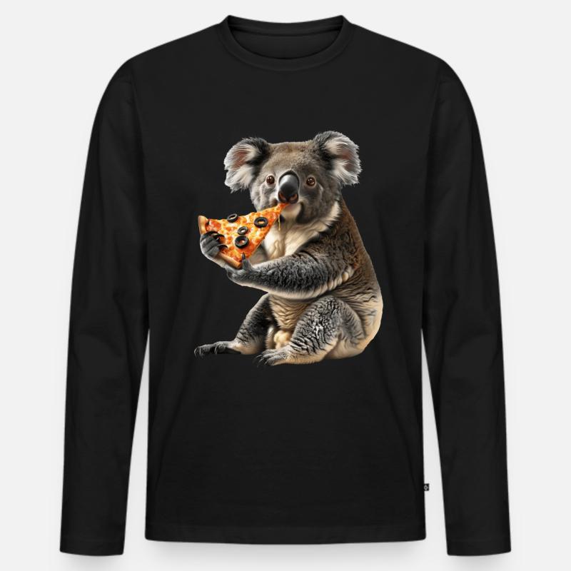Koala - Männer Premium Bio Langarmshirt - Schwarz