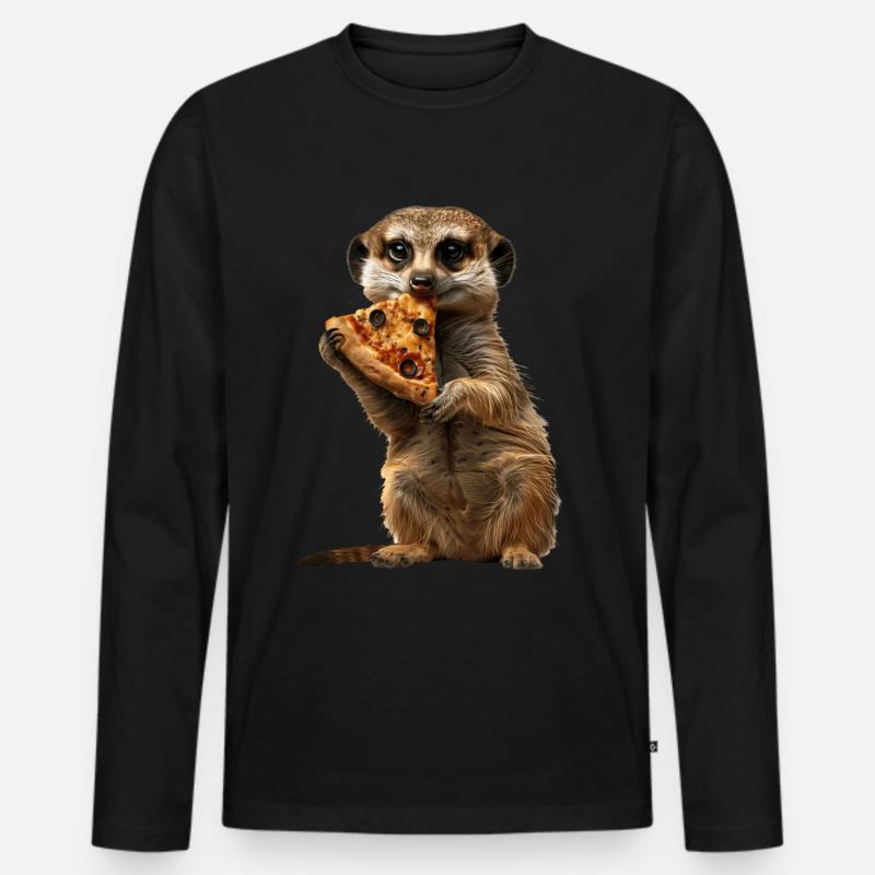 Erdmännchen - Männer Premium Bio Langarmshirt - Schwarz