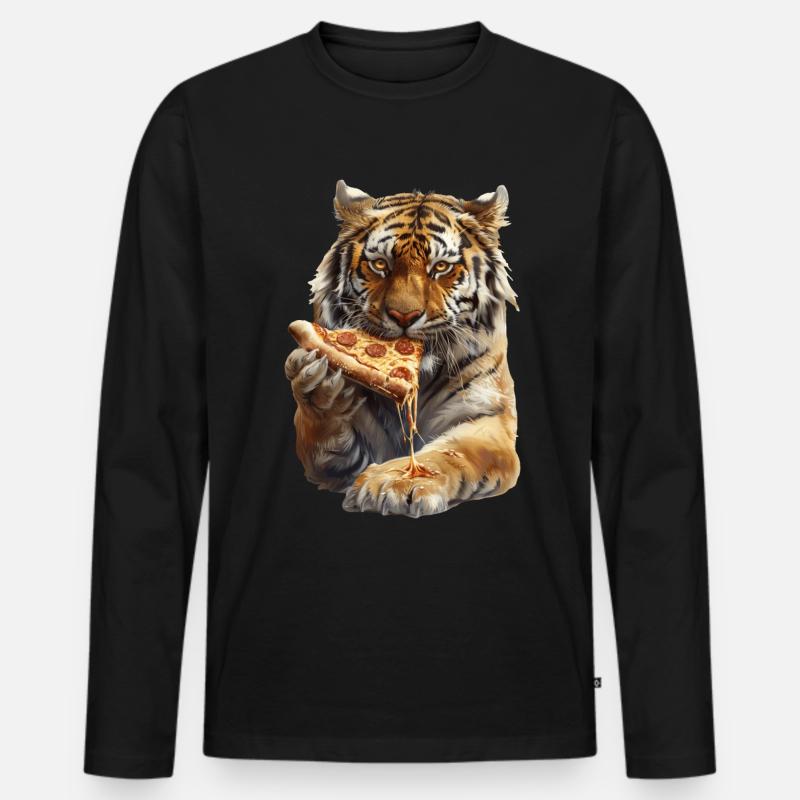 Tiger - Männer Premium Bio Langarmshirt - Schwarz