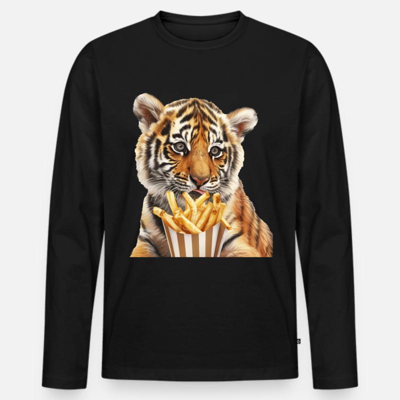 Tiger - Männer Premium Bio Langarmshirt - Schwarz