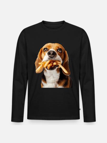 Beagle - Men's Premium Organic Long Sleeve Shirt - black