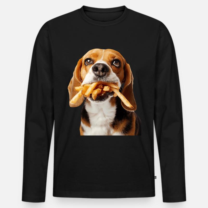 Beagle - Männer Premium Bio Langarmshirt - Schwarz