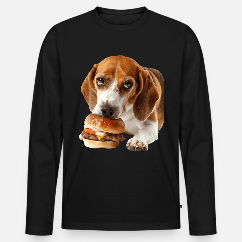 Beagle - Männer Premium Bio Langarmshirt - Schwarz