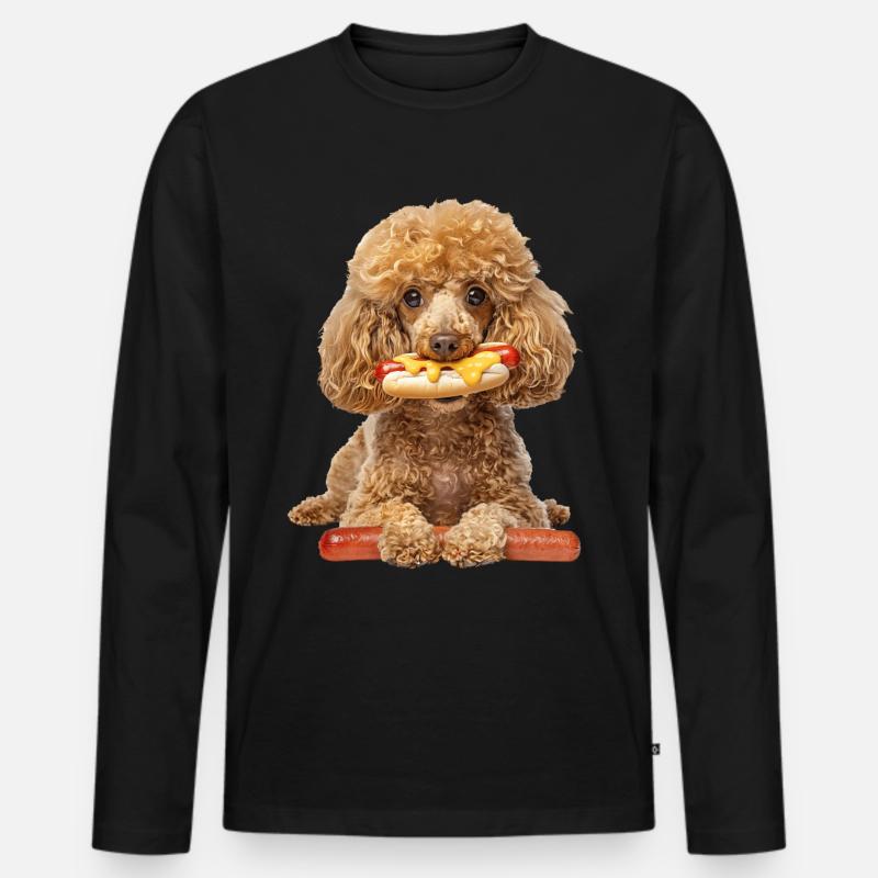 Pudel - Männer Premium Bio Langarmshirt - Schwarz