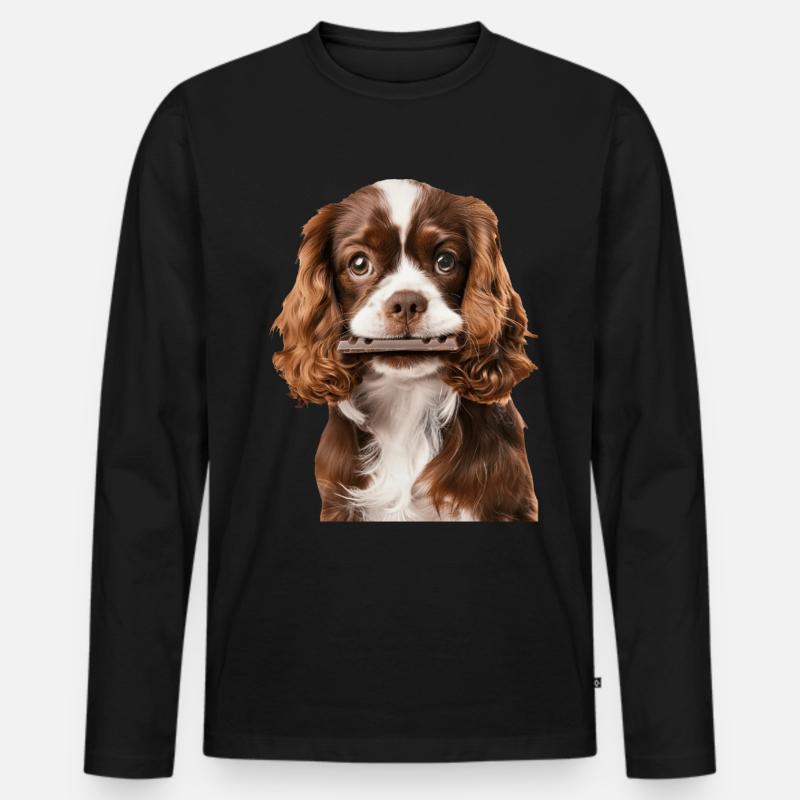 Cavalier King Spaniel - Männer Premium Bio Langarmshirt - Schwarz