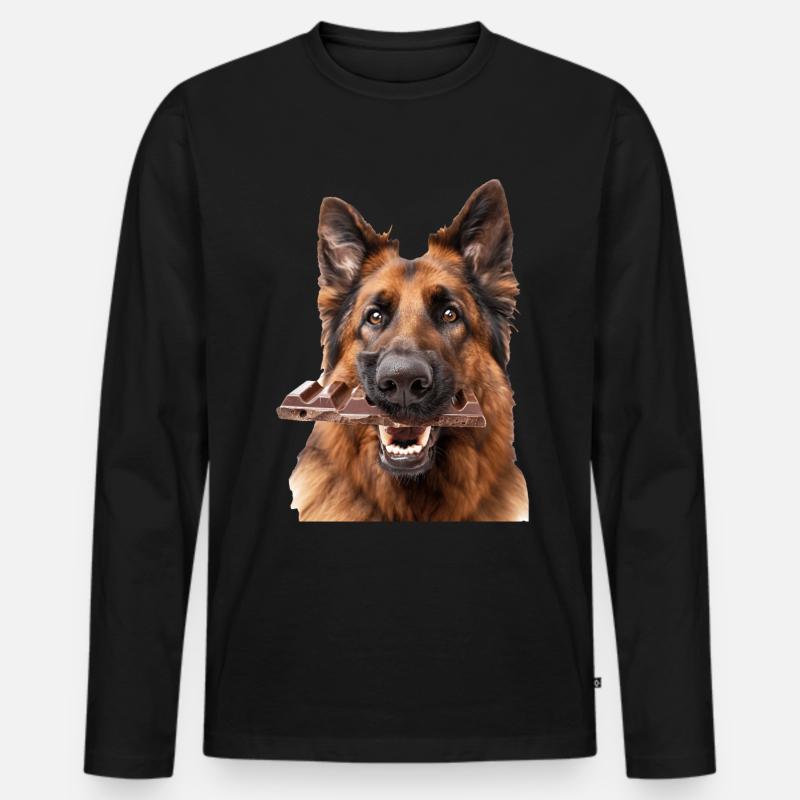 Deutscher Schäferhund - Männer Premium Bio Langarmshirt - Schwarz