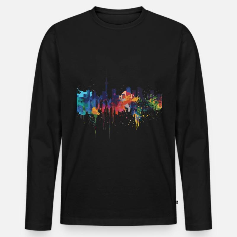 Kumamoto - Männer Premium Bio Langarmshirt - Schwarz
