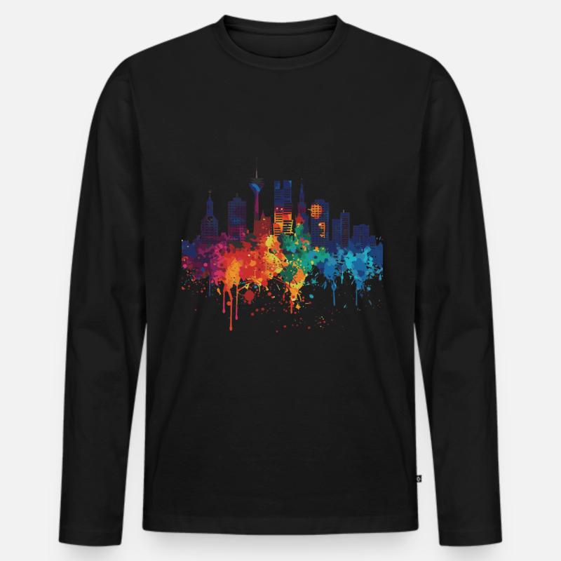 Helmond - Männer Premium Bio Langarmshirt - Schwarz