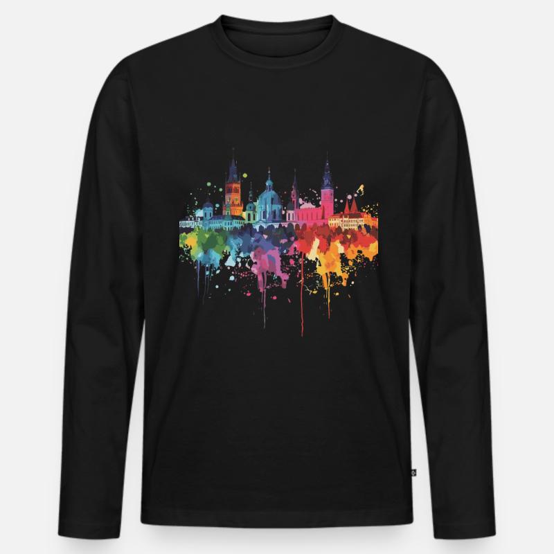 Bialystok - Männer Premium Bio Langarmshirt - Schwarz