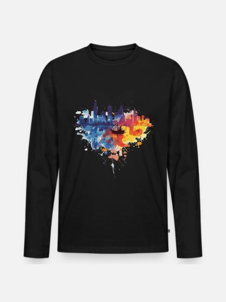 Gdynia - Men's Premium Organic Long Sleeve Shirt - black