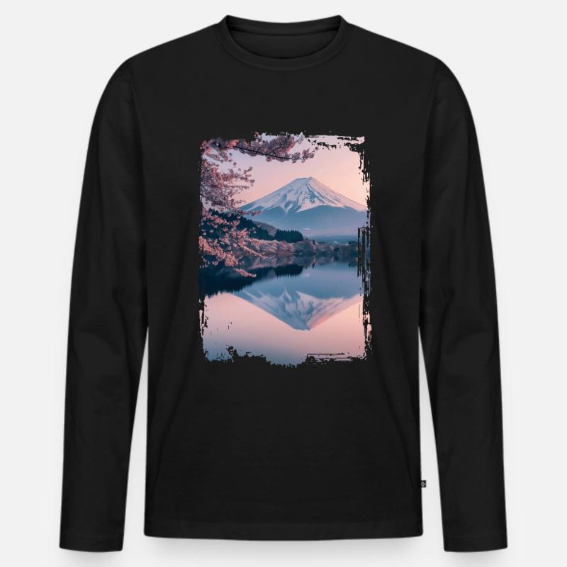Japan - Männer Premium Bio Langarmshirt - Schwarz