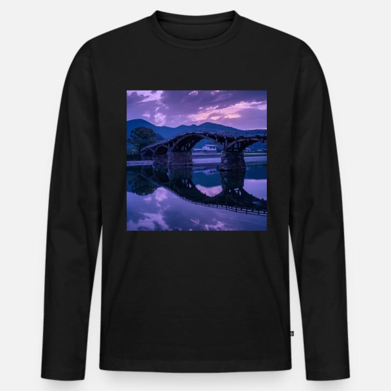 Japan - Männer Premium Bio Langarmshirt - Schwarz