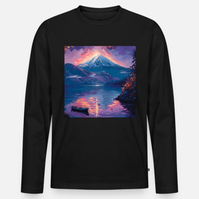 Japan - Männer Premium Bio Langarmshirt - Schwarz