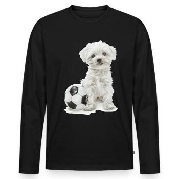 Maltese - Men's Premium Organic Long Sleeve Shirt - black - Front - Nico (187cm)