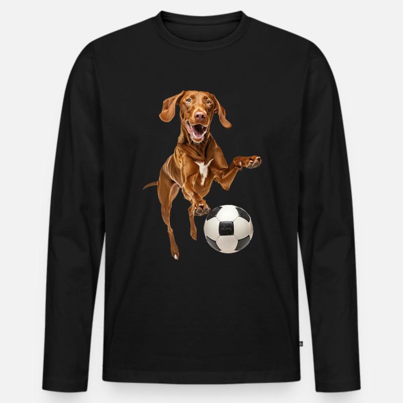 Vizsla - Männer Premium Bio Langarmshirt - Schwarz