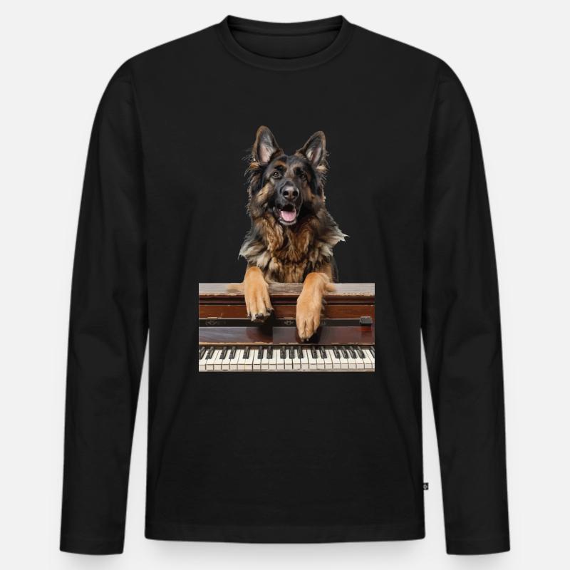 Deutscher Schäferhund - Männer Premium Bio Langarmshirt - Schwarz