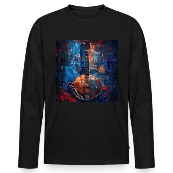 Banjo - T-shirt manches longues Premium bio Homme - noir - Devant - Nico (187cm)