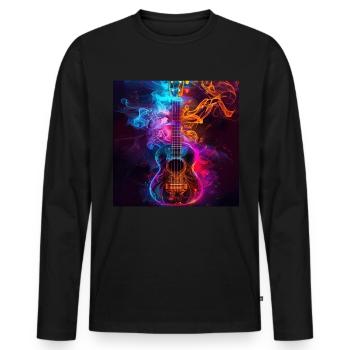 Ukulele - Männer Premium Bio Langarmshirt - Schwarz - Vorne - Nico (187cm)