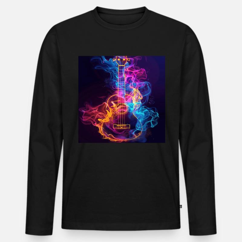 Ukulele - Männer Premium Bio Langarmshirt - Schwarz
