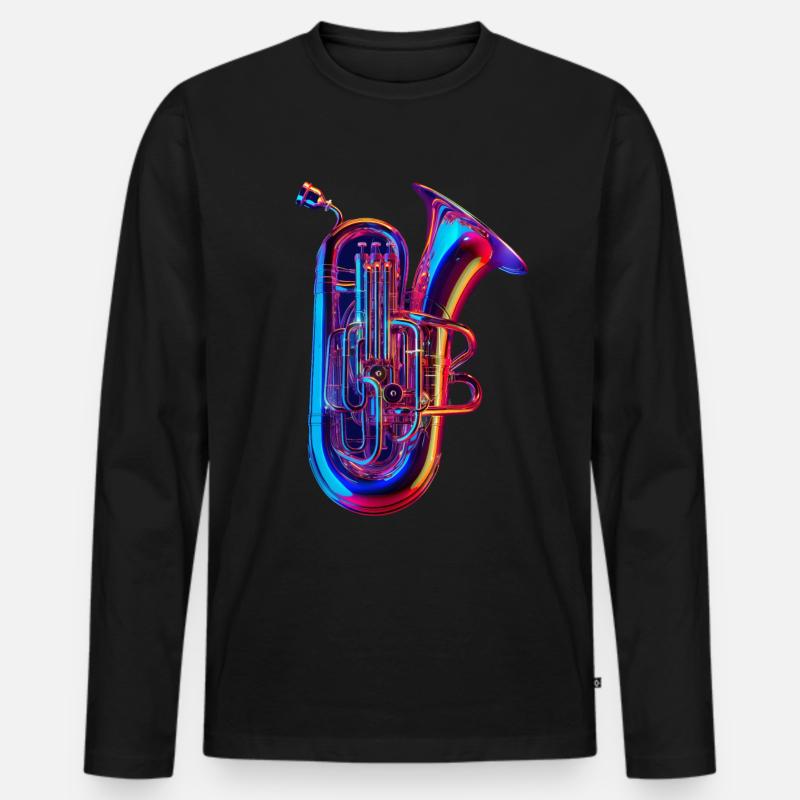 Tuba - Männer Premium Bio Langarmshirt - Schwarz