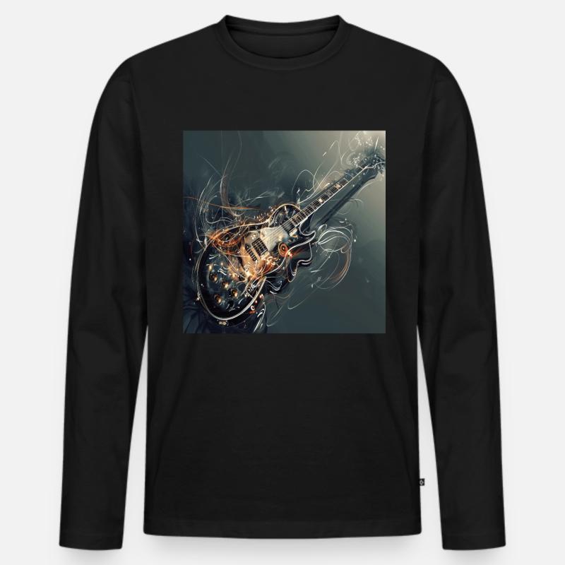 Gitarre - Männer Premium Bio Langarmshirt - Schwarz