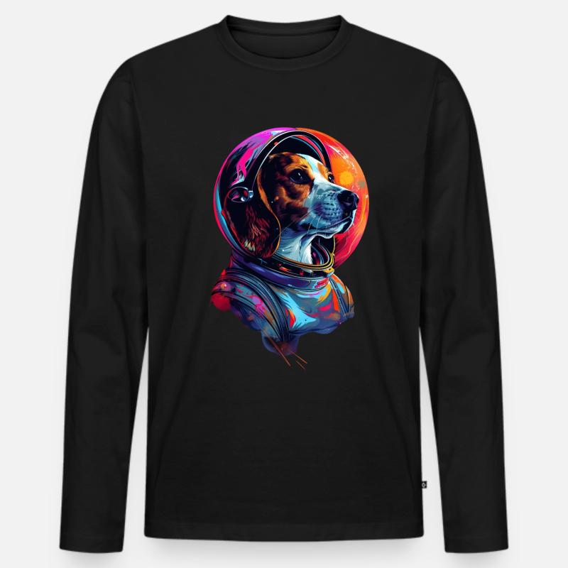 Beagle - Männer Premium Bio Langarmshirt - Schwarz