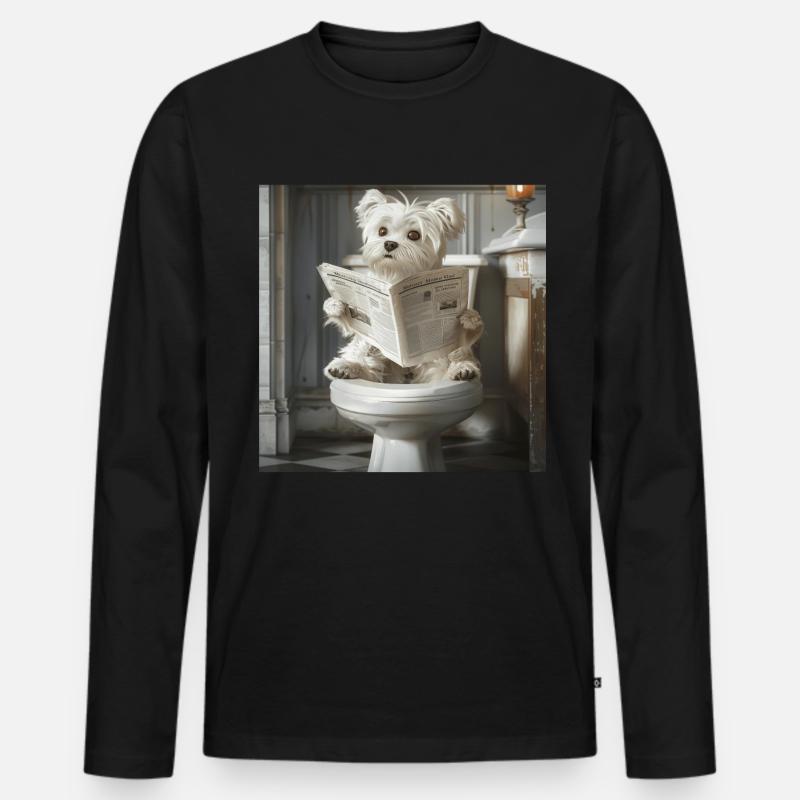 Maltesisch - Männer Premium Bio Langarmshirt - Schwarz