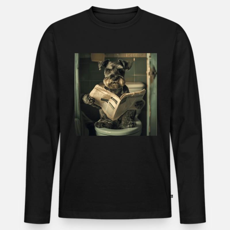 Zwergschnauzer - Männer Premium Bio Langarmshirt - Schwarz