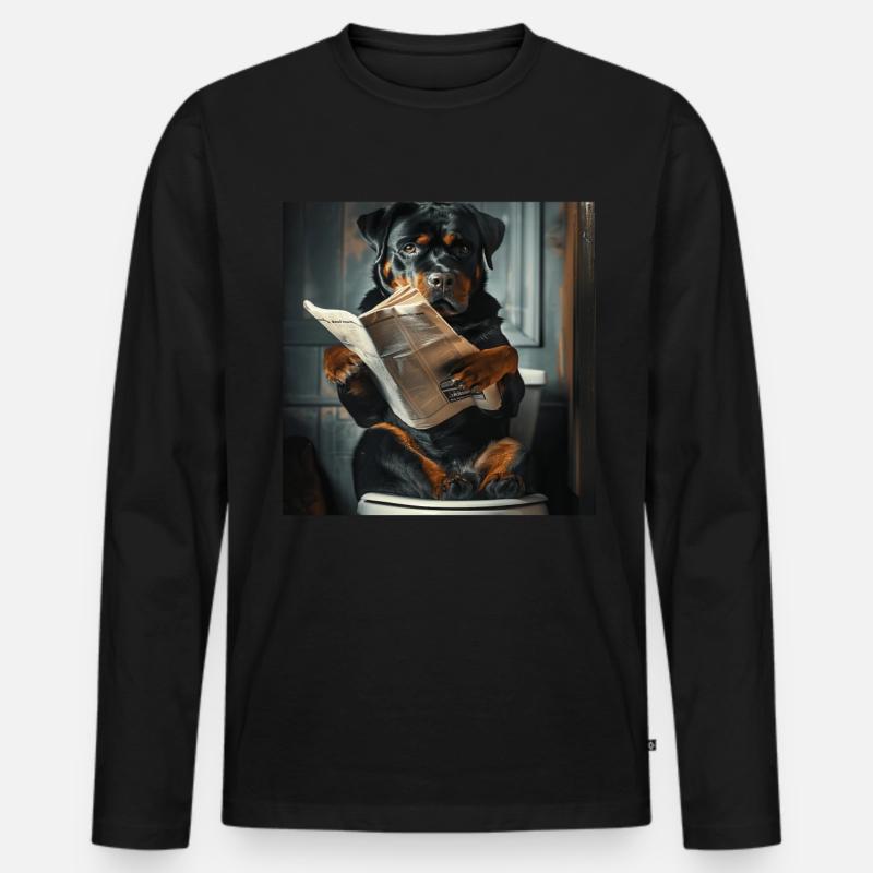 Rottweiler - Männer Premium Bio Langarmshirt - Schwarz