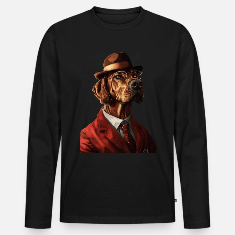 Rhodesian Ridgeback - Männer Premium Bio Langarmshirt - Schwarz
