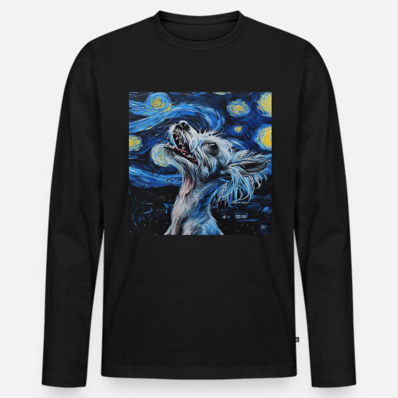 Chinesischer Schopfhund - Männer Premium Bio Langarmshirt - Schwarz