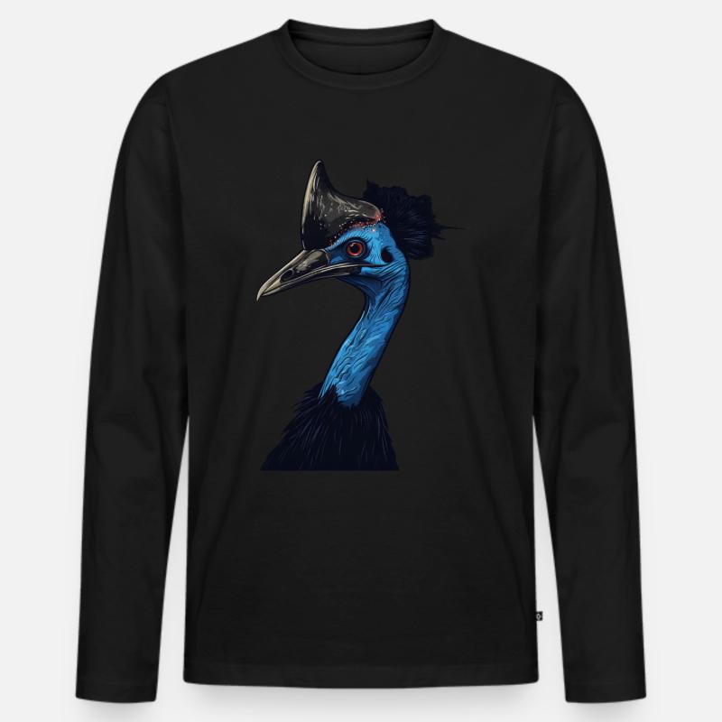 Kasuar - Männer Premium Bio Langarmshirt - Schwarz