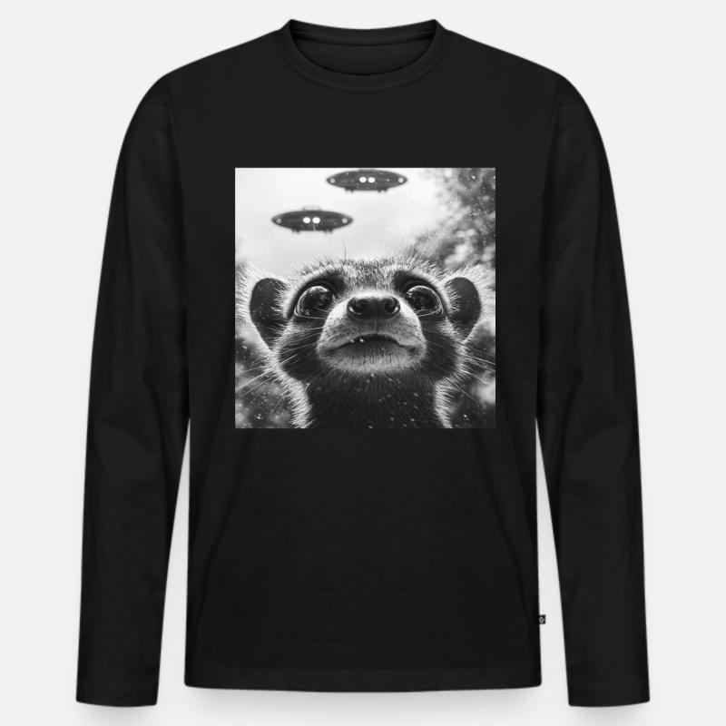 Nasenbär - Männer Premium Bio Langarmshirt - Schwarz