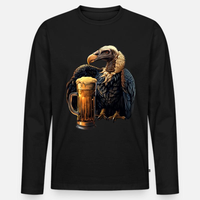 Geier Bier - Männer Premium Bio Langarmshirt - Schwarz