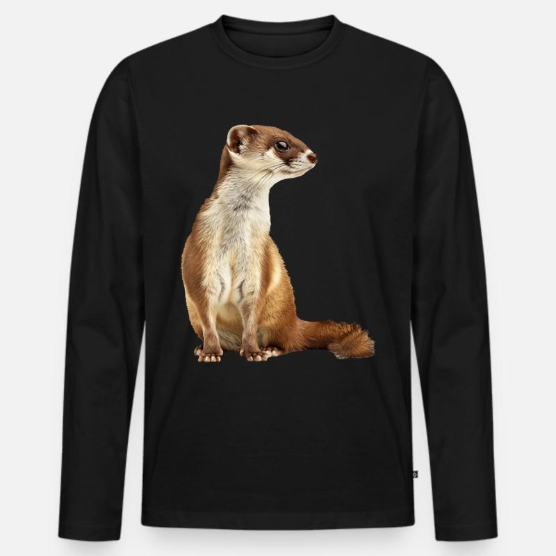 Wiesel - Männer Premium Bio Langarmshirt - Schwarz