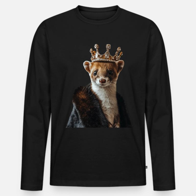 Hermelin - Männer Premium Bio Langarmshirt - Schwarz